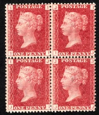 QV NICE L/M/MINT BLOCK 3 STAMPS U/MINT PLATE 106.