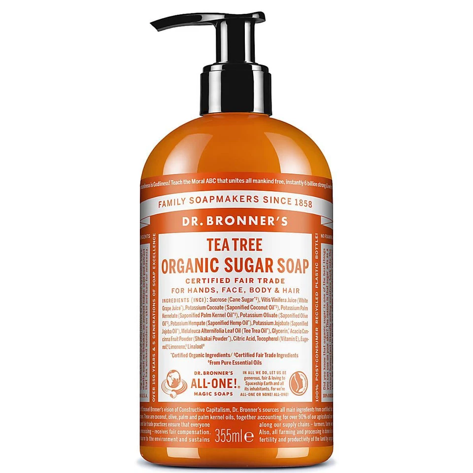 Dr Bronner Organic Tea Tree Sugar Soap - 355ml