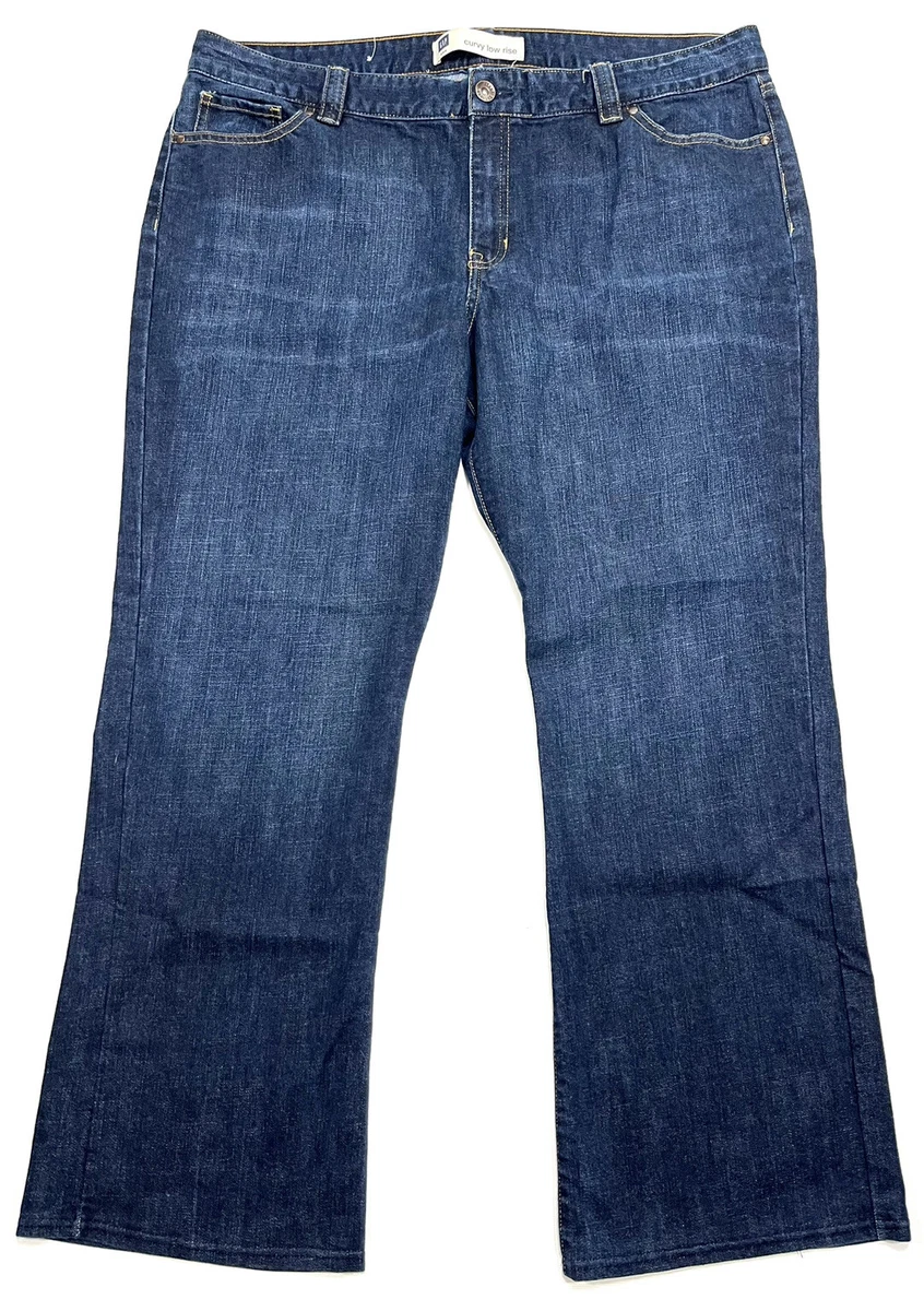 GAP Curvy Low Rise Bootcut Jeans Womens 20 Dark Wash Denim