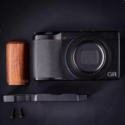 Wood Camera Grip For RICOH GR3 GRIII GR3X Camera with Aluminum