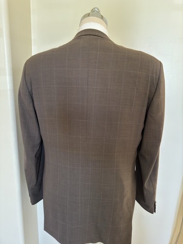 Ermenegildo Zegna Made in Italy Window Pane Check Brown Multi Wool Suit 44R - Picture 9 of 19