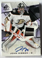 2021-22 SP GAME USED PATCH AUTO /25 JOHN GIBSON Premium UD 21/22 Upper Deck #62