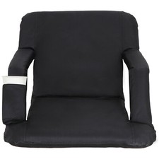 20" Reclining Stadium Seat Chairs with Backrest and Armrests for Bleachers Black