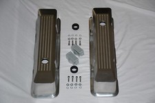 Chrome Aluminum Small Block Chevy Ball Milled Tall Recessed Valve Covers 283 350 Chrome Aluminum Small Block Chevy Ball Milled Tall Recessed Valve Covers 283 350