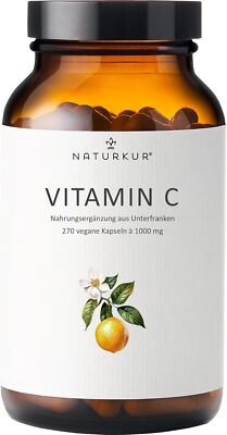Naturkur  Vitamin C 1000 mg - 270 Kapseln im Apothekerglas - Vegan
