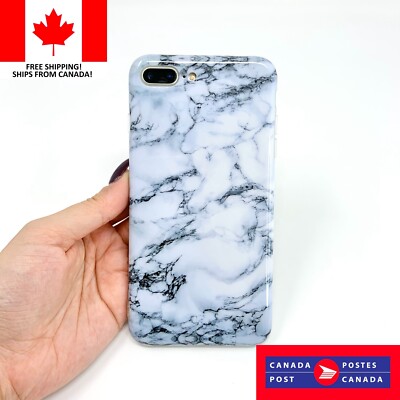 White Marble Case Cover For Apple iPhone Models - Free Shipping From Canada