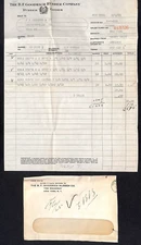 B.F. Goodrich Rubber Goods Weitzel Wrightsville, PA 1925 Billhead + Cover