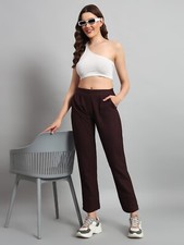 Womens High-Rise Straight Leg Pants Trousers Casual Fit Everyday Pant Trouser