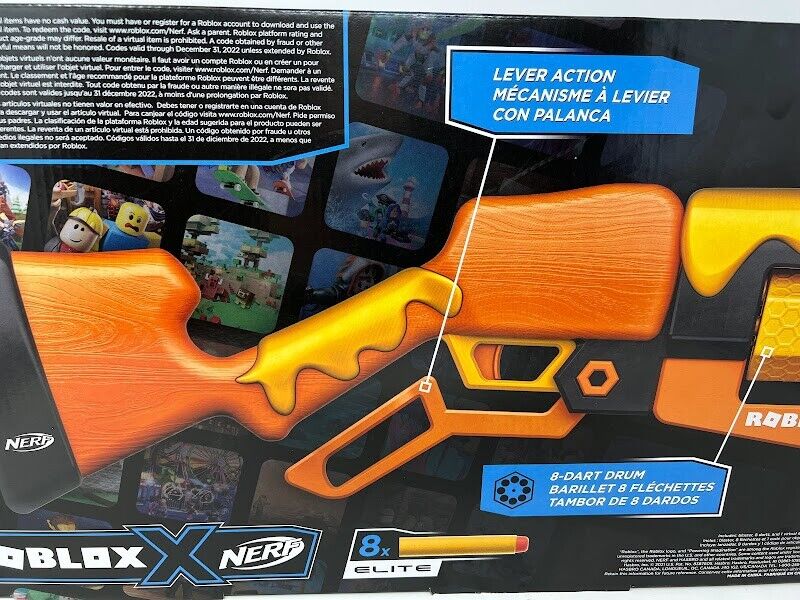 Nerf Roblox Adopt Me! Bees! Lever Action Dart Blaster Gun Code