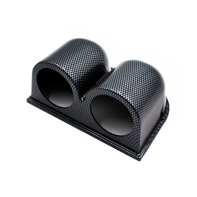 Soporte de montaje de medidor de calibre doble de 2 orificios para tablero de fibra de carbono para automóvil de 1 pieza taza de 52 mm Foto 4 de 4