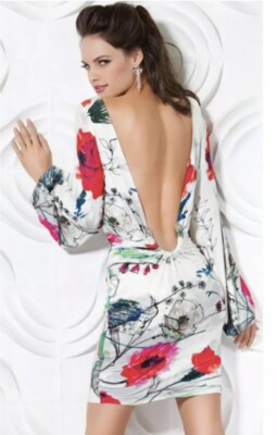 NWT JOVANI BRIGHT LARGE FLORAL PRINT BACKLESS COCKTAIL DRESS Size 0 $400 | eBay NWT JOVANI BRIGHT LARGE FLORAL PRINT BACKLESS COCKTAIL DRESS Size 0 $400 | eBay