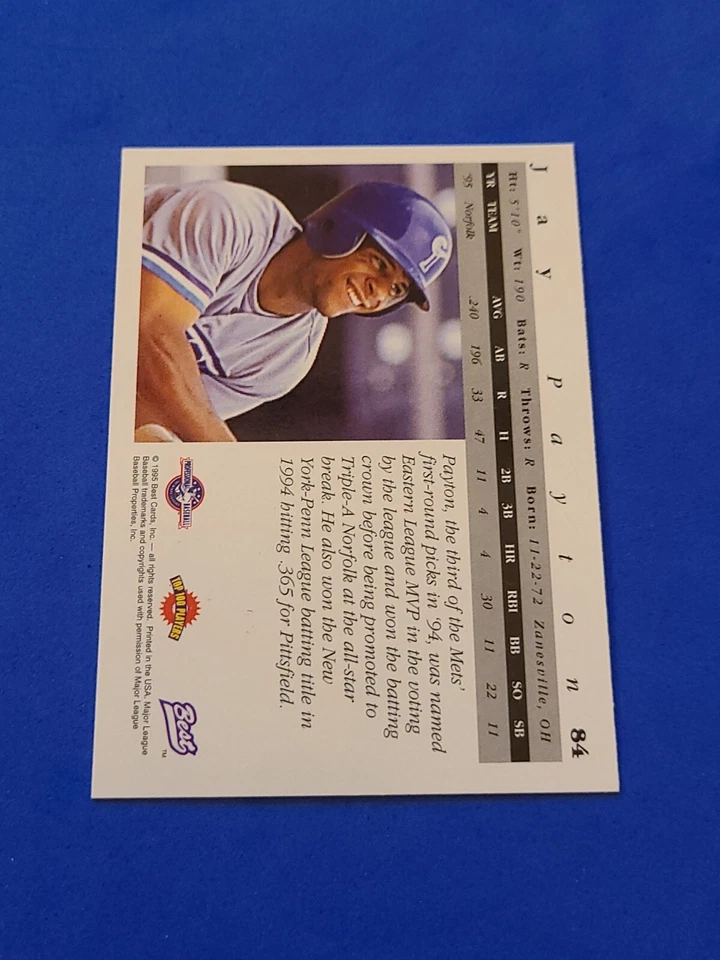 1995 Jay Payton ROOKIE RC Best #84 - Image 2 of 2