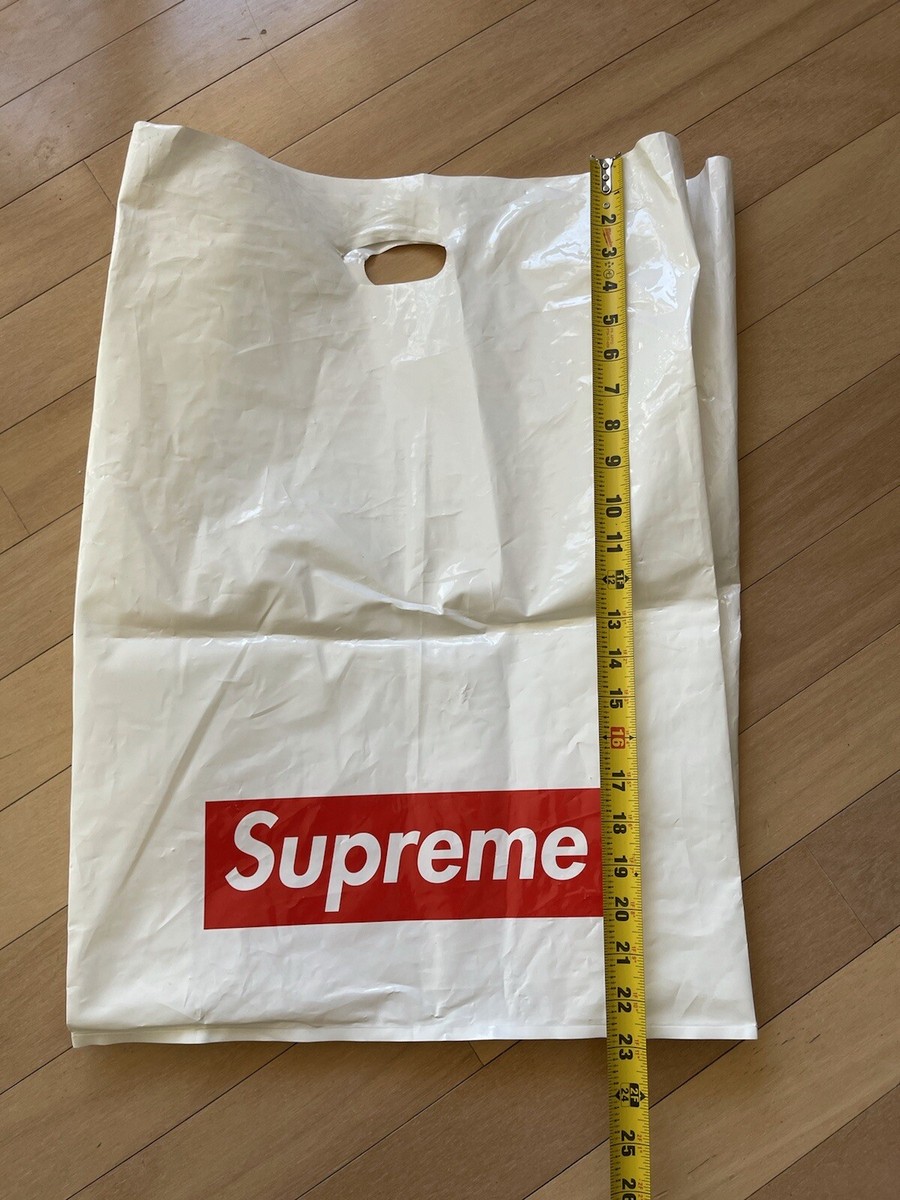 Supreme LARGE White Shopping Bag Red Box Logo Retail Store