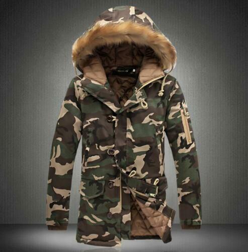 ALTRA Giacche uomo invernali mimetiche pelliccia collo cappuccio cappotto spesso caldo parka outwear