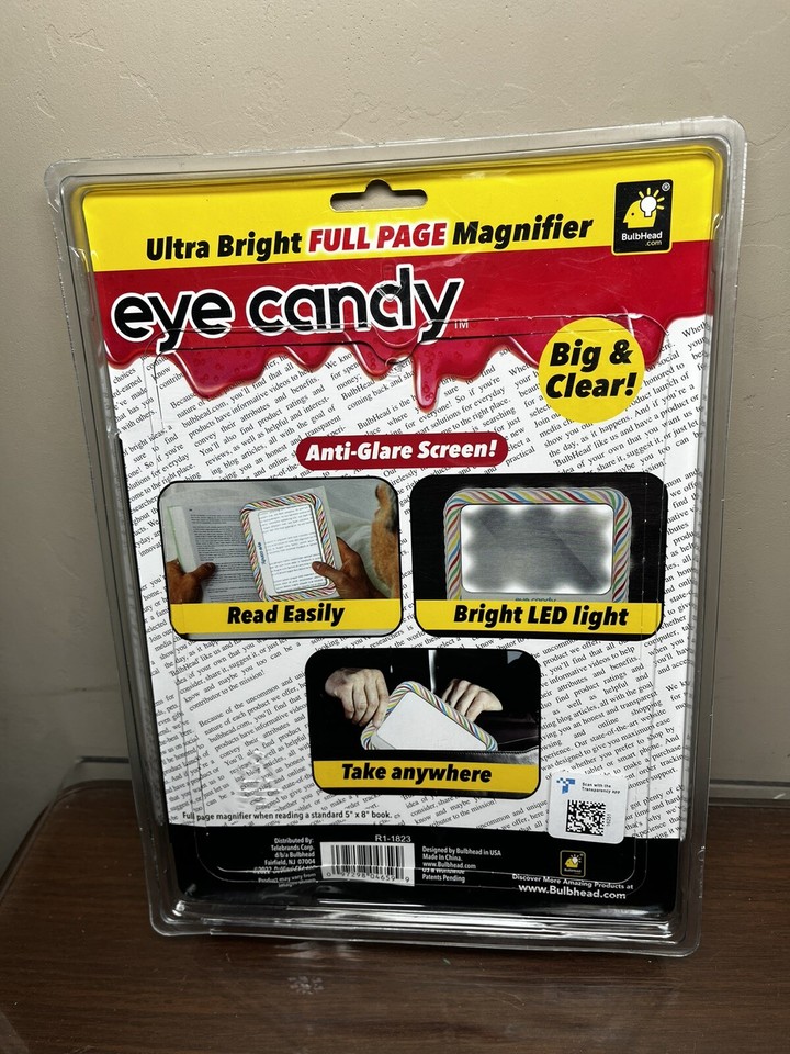 Eye Candy UltraBright FullPage Magnifier, As Seen On TV, Magnifies Up