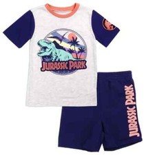 Jurassic World Boys' 2-Piece T-Rex Short Set Sizes 4T - 7 