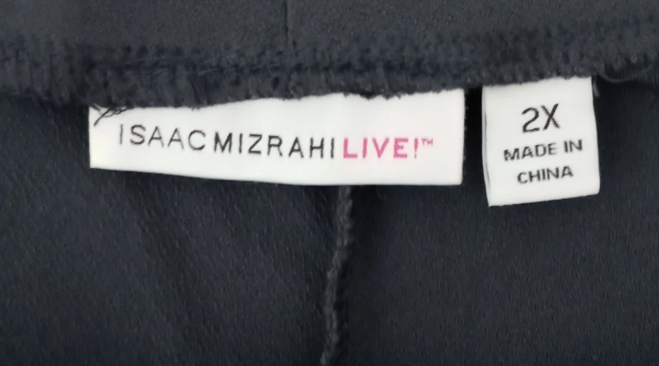 Isaac Mizrahi Live! Pantalones para mujer talla 2X grises de pierna ancha usados Foto 3 de 4