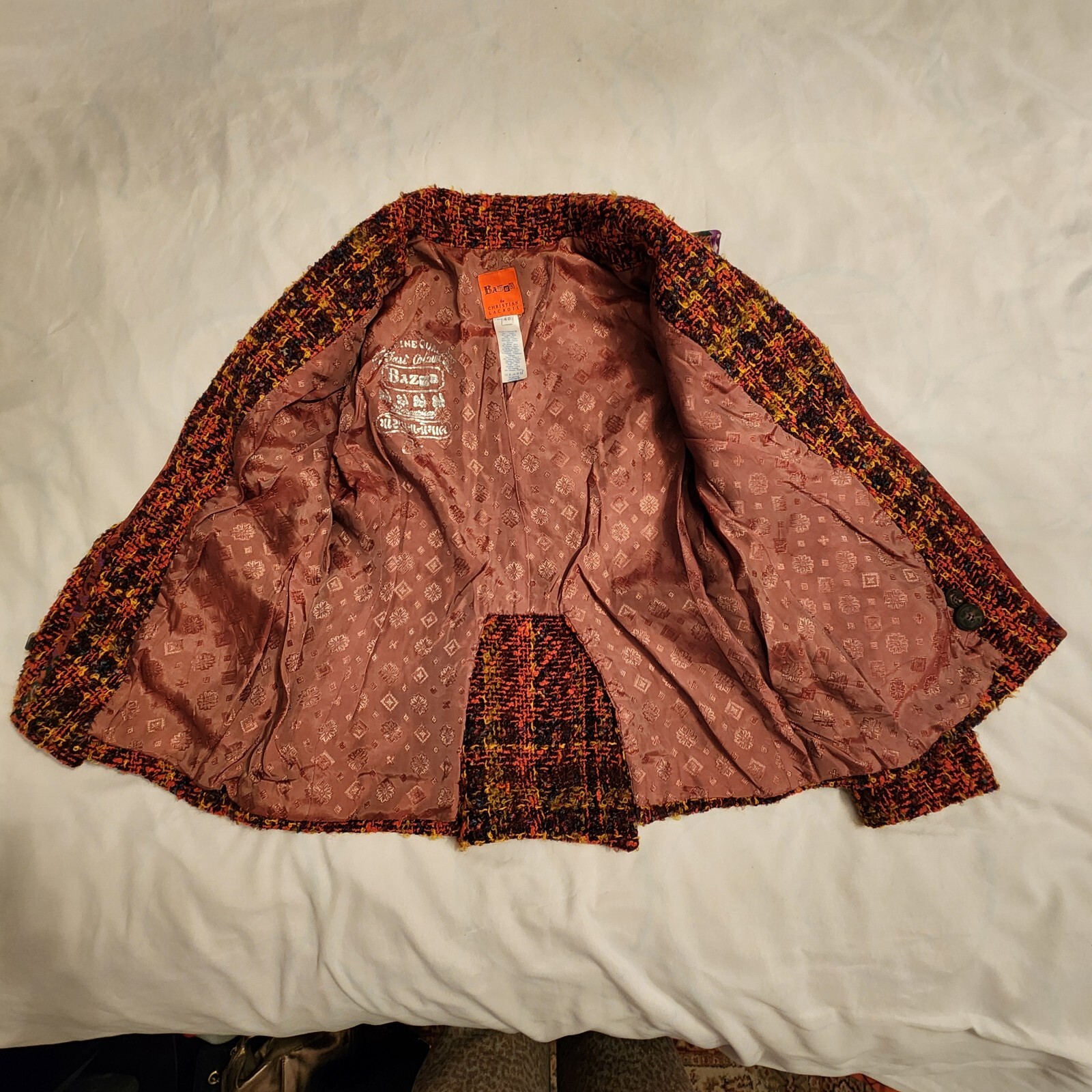 Bazar de Christian Lacroix France Wool blend Tweed Blazer Jacket Size 40