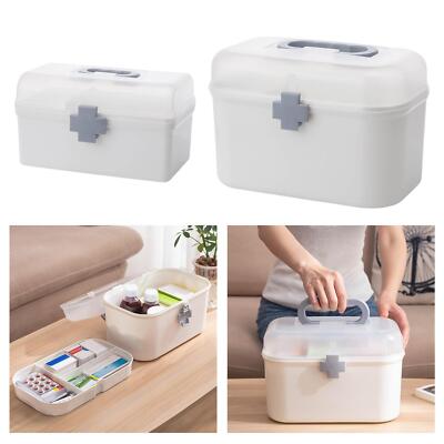 Scatola Porta Medicinali 3 Scomparti In Plastica Trasparente, Grande Capienza, Maniglia, Per Casa E Viaggi