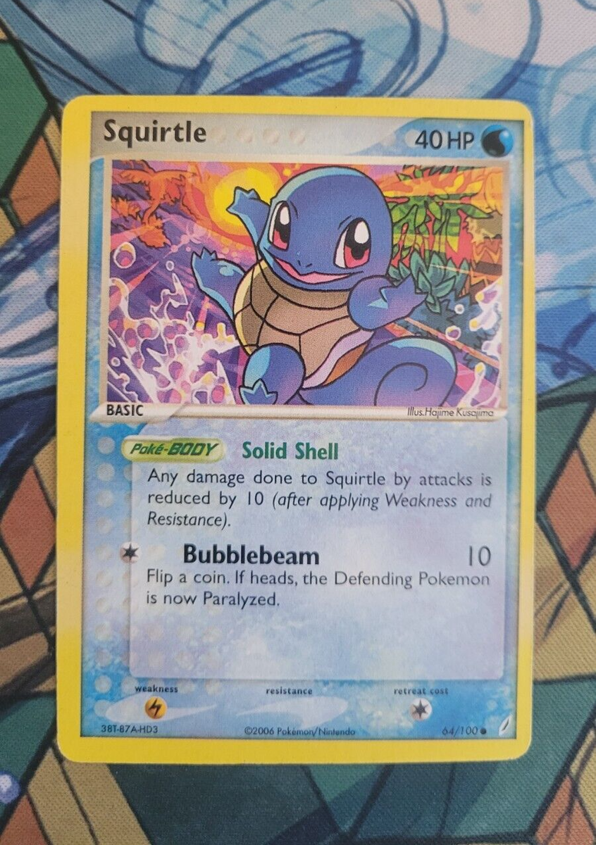 Squirtle 64/100 EX Crystal Guardians Pokemon Card surfing turtle