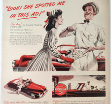 Woman And Service Attendant Macmillan Motor Oil Vintage 1946 Ad Magazine Print