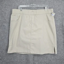 JAG Jeans Skort Women's Size 16W Sand Khaki On The Go Mid Rise Stretch Short NWT