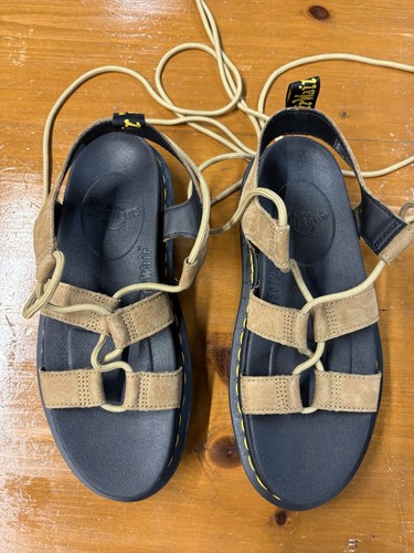 Dr. Martens Nartilla Gladiator Sandal Tan Leather Casual Platform size 8 us 