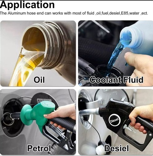 4Pcs 10AN Elbow Swivel Hose Line End Fitting Adaptor Fuel Oil AN10 90 Degree Blk - Picture 5 of 9