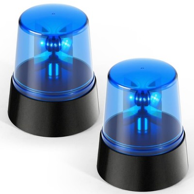 2Pcs Blue Rotating Strobe Light, Battery Operated 360 Degree Rotating Light, ...