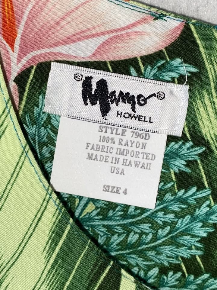 Vintage Mamo Howell Hawaii Women's Size 4 Hibiscus Floral Maxi