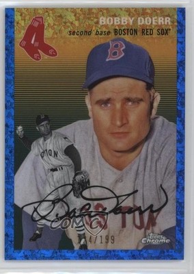 2023 Chrome Platinum Anniversary Blue Mini-Diamond Refractor Bobby Doerr 1h0p