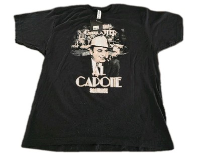 Scarface Al Capone Men s XL Black Graphic T-Shirt Movie Gangster Cotton Tee