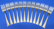 12 - Oneida Silver LEDGES Glossy Stainless USA Flatware 6 1/4" SALAD FORKS