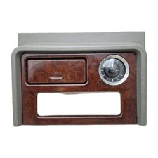 02-06 Cadillac Escalade Center Console Bezel Clock Woodgrain Trim Gray