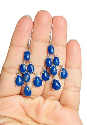 Designer J&T Sterlingsilber Lapislazuli Chandelier Ohrhänger 10 Gramm
