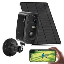 2K Wireless Solar Camera Outdoor Security Camera Battery-Powered Camera for Home
