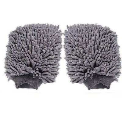 FAIRY-STATION 2x MICROFIBRE CAR WASH MITT ULTRA SOFT NOODLE GLOVE SCRUB CLEANING SPONGE 2 IN 1