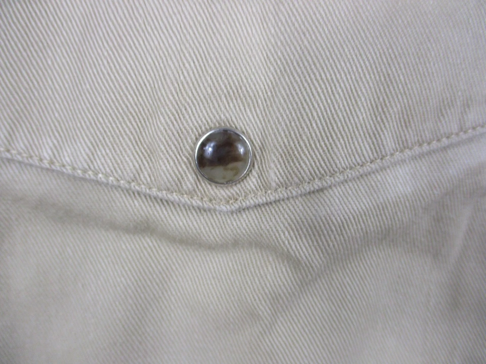 Panhandle Slim Western Shirt Mens XL Tan Navy Pearl Snap Aztec Embroidery - Image 4 of 4