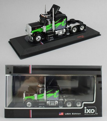 1:64 IXO Models *BLACK & GREEN* 1973 Peterbilt 359 Flattop Semi Truck NIB!