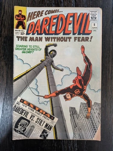 Daredevil, Vol. 1 #8 Marvel Comics 1965 Origin & 1st app. Stilt-Man