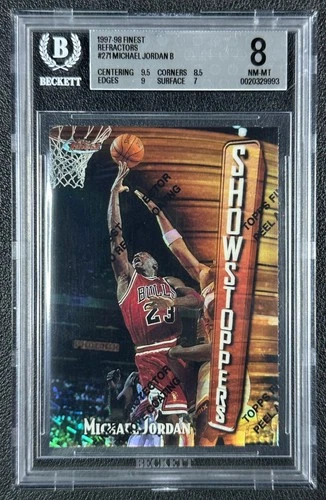 MICHAEL JORDAN BGS 8 1997-98 TOPPS FINEST #271 BRONZE REFRACTOR W COATING 9993
