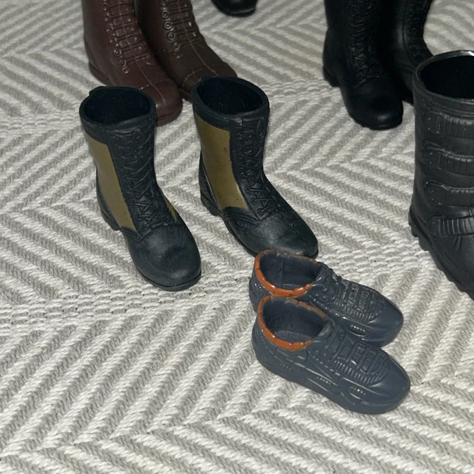 Экшн-фигурка ботинки обуви лот 11 пар 4 одиночные бездомные GI Joe / Barbie 12 дюймов винтажный D3 - Изображение 2 из 4