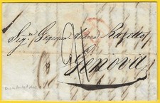 1837 Constantinople - Genoa FLS, Disinfected w Red LT & FUORA NETTO ET DI DENTRO