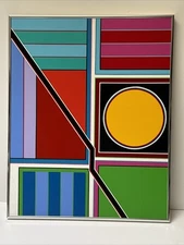 Vintage Abstract Painting Geometric Modernism Expressionism Cubism Mckenzie Pop