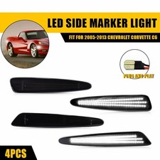 4x White LED Front Rear Side Marker Signal Light For 05-13 Chevrolet Corvette C6
