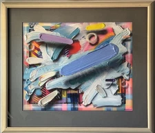 CLARENCE MEASELLE VINTAGE MODERN ABSTRACT CUBISM EXPRESSIONIST OIL PAINTING 1980