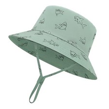 Baby Sun Hat Baby Boy Hats Toddler Hat UPF 50 0-6 Months Army Green Shark