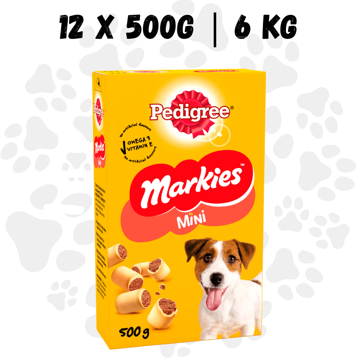 12 x Pedigree Markies Mini Dog Biscuits 500g Marrowbone Training