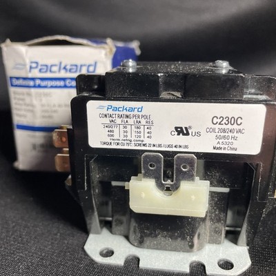 C230C Double two 2 Pole 30 Amps 208 230 240 Volts A/C Contactor - Open Box