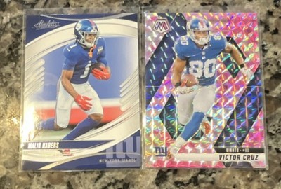 Panini Absolute & Mosaic Malik Nabers Victor Cruz Giants Football Card Lot (2)